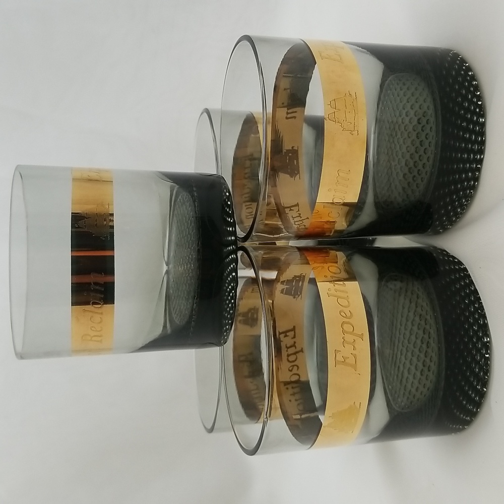 Gold Band Smoke Old Fashioned Bar Glasses - Picture 13 of 16